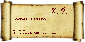 Korbel Ildikó névjegykártya